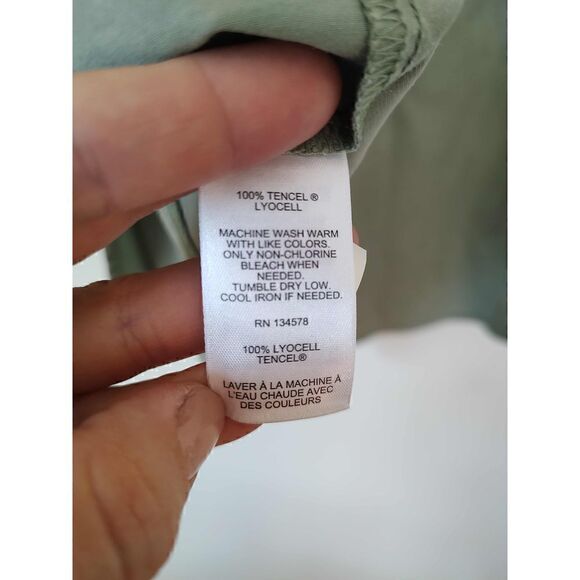 Vineyard Vines Women's Size 6 Sage Green Oversized Long Sleeve Button Down Shirt - Picture 7 of 10